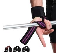 MERCURYAL Cinghie da Palestra con Fascia da Polsiere Palestra - Straps Palestra - Cinghie per Sollevamento Pesi Imbottite - Polsini Palestra - Fascette Palestra - Lifting Straps (Rosa)