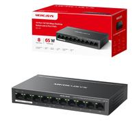 MERCUSYS 10-Port 10/100Mbps Desktop Switch with 8-Port PoE+, PoE Power Budget 65