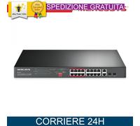 Mercusys 16-Port 10/100Mbps + 2-Port Gigabit Rack Switch MS118CP Nuovo