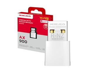 MERCUSYS MA60XNB Adattatore USB Wi-Fi 6 AX900Mbps Bluetooth 5.3 PC Fisso | Per Potenziare il Segnale Wi-Fi di Computer Desktop, Windows 11 e 10, WPA3, MU-MIMO, OFDMA, Collegamento per Cuffie