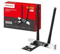 MERCUSYS MA80XE AX3000Mbps Dual-Band 5.2 PCIe Adattatore WiFi per PC, WiFi 6 Adattatore Bluetooth con due antenne, OFDMA, MU-MIMO, bassa latenza, ideale per giochi e 4K, ultimo WPA3, Windows 10-11
