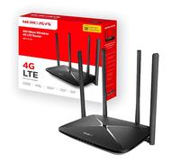 Mercusys MB115-4G Router WiFi con Sim, 4 Antenne Ad Alto Guadagno, 4G LTE Cat4 Wireless N300Mbps, 3 Porte LAN+1 Porta LAN/WAN, WAN Connection Backup, Parental/LED Control, SMS, Supporta APP, Plug&Play