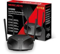 MERCUSYS MR3000X Router Wi-Fi 6 AX3000Mbps Dual-Band, 4 Porte Gigabit | VPN, OFDMA, WPA3, 2402Mbps a 5GHz e 574Mbps a 2.4GHz, Canali 160 MHz, 4 Antenne ad Alto Guadagno, Non Supporta xDSL/FTTC/FTTS