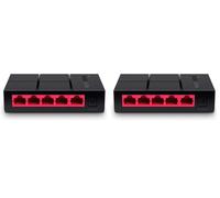 Mercusys MS105G Switch Ethernet 5 Porte Gigabit, Sdoppiatore Ethernet, Auto-Negotiation, Auto MDI/MDIX Switching, Plug & Play, MAC Address Learning, Ideale per la Casa e il Ufficio (Confezione da 2)