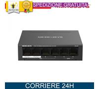 Switch Desktop 6 Porte (4+2) 10/100 con 4 PoE+ Mercusys MS106P Metallo