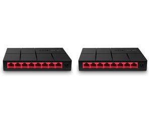MERCUSYS MS108G Switch Ethernet 8 Porte Gigabit, Sdoppiatore Ethernet, Switch Gigabit per la Casa e l'Ufficio, Plug e Play, Montaggio Desktop, Contenitore di Plastica (Confezione da 2)