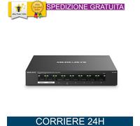 Mercusys MS108GP Switch 8 porte Gigabit PoE+ per Reti Potenti e Affidabili