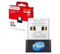Mercusys TP-Link MA14N AX300 WiFi 6 WiFi USB, Chiavetta WiFi per PC Fisso, 287Mbps su 2.4GHz, Adattatore WiFi usb per Windows 11/10/7, Design Nano