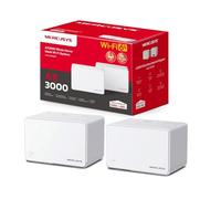 Mercusys TP-Link Halo H3000X(2-pack) WiFi 6 Mesh AX3000Mbps, 3 Porte Ethernet Gigabit, Controllo Parental, Collega Fino a 150 Dispositivi, Router e Ripetitore, 2 Pezzi con Copertura Fino a 460 ㎡
