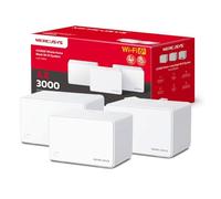 Mercusys TP-Link Halo H3000X(3-pack) WiFi 6 Mesh AX3000Mbps, 3 Porte Ethernet Gigabit, Controllo Parental, Collega Fino a 150 Dispositivi, Router e Ripetitore, 3 Pezzi con Copertura Fino a 650 ㎡