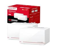 Mercusys TP-Link Halo H37BE Mesh Wi-Fi 7 BE6500Mbps Dual-Band, 2 Porte WAN/LAN di 2.5G, 1 Porta Gigabit WAN/LAN, Coperti fino a 460m2, 4K-QAM, MLO, Multi-RUs, OFDMA, Controllo da APP, WPA3-SAE, 2pz
