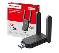 MERCUSYS TP-Link MA32H WiFi USB AC1300Mbps, Chiavetta WiFi per PC Fisso, 2 Antenne ad Alto Guadagno, Dual Band 5GHz/867Mbps + 2.4GHz/400Mbps, USB 3.0, MU-MIMO, WPA3, Supporta Windows 10/11, Plug&Play