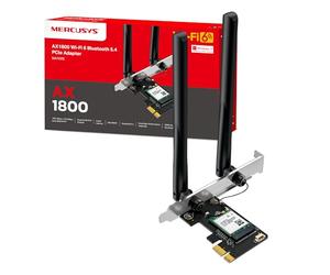 Mercusys TP-Link MA70XE PCIe WiFi 6 AX1800Mbps, Bluetooth 5.4, Chipset Intel, Compatibile con Windows 10/11, OFDMA, MU-MIMO, WPA3, Non Comportabile con il Supporto a Basso Profilo