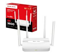 Mercusys TP-Link MR25WBE Router WiFi 7 BE3600Mbps Dual-Band, 4 Porte Gigabit, 4 Antenne Ad Alto Guadagno, Canali 160MHz, 4K-QAM, MLO, Sicurezza WPA3, Controllo da APP, non supporta xDSL