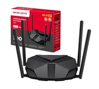 Mercusys TP-Link MR85X Router WiFi 6 AX3000Mbps Dual-Band, 2,5 Gbps Porta WAN, 3 Porte LAN Gigabit, 4 Antenne Omnidirezionali Fisse, WPA3, Modalità Punto di Accesso, Controllo APP, non Supporta xDSL