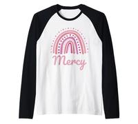 Mercy Nome Personalizzato Divertente Donne Rosa Arcobaleno Misericordia Maglia con Maniche Raglan