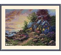 Merejka K-165 Seaside Hideaway - Kit per punto croce, in cotone, multicolore, 30 x 42 cm