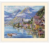 Merejka K-192 Kit punto croce contato Alpine Village, cotone, multicolore, 39,5 х 32 cm