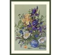 Merejka Kit per punto croce contato, motivo: iris e fiori di campo