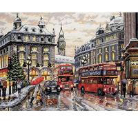 Merejka Londra Kit Punto Croce contato, Cotone, Multicolore, 30 x 40 cm