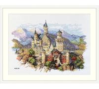 Merejka Set per punto croce, motivo: castello di Neuschwanstein, 25 x 35 cm