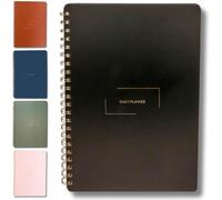 Merely Home Agenda giornaliera non datata, 21 x 29,8 cm, per lista delle cose da fare, organizer per la produttività del lavoro ADHD, per uomini e donne, forniture universitarie, nero, layout