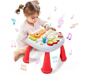 Meribbit Giochi Bambini 18 Mesi, Tavolo Multiattivita Bambini Giochi Montessori 2 3 Anno Gioco Bimbo Interattivo Regalo Bambina Musicali con Suoni e Luci