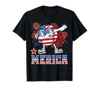 Merica Baseball Dabbing 4th of July Patriotic American Flag Maglietta
