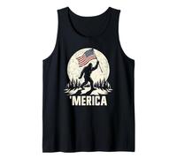 Merica Bigfoot Moon Funny 4 luglio Bigfoot Canotta
