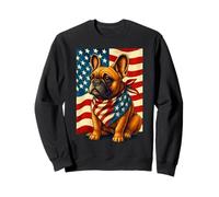 Merica Bulldog francese Bandiera americana 4 luglio Frenchie Felpa