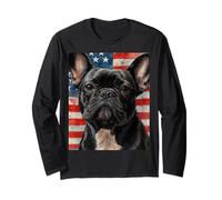 Merica Bulldog francese Bandiera americana 4 luglio Frenchie Maglia a Manica