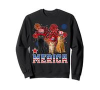 Merica Cats American Flag Firework Patriotic 4th of July Cat Felpa