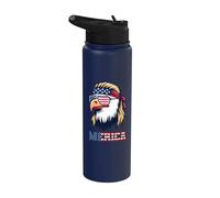 Merica Eagle Patriotic American Flag USA 4 luglio Stainless Steel Insulated Water Bottle
