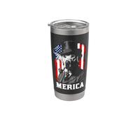 Merica Labrador con pipa - Patriottica American Flag Dog Art Bicchiere termico in acciaio inox doppia parete