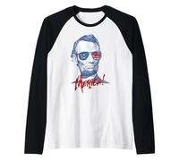 Merica Lincoln - 4th July Veterans or Memorial Day Abe Maglia con Maniche Raglan