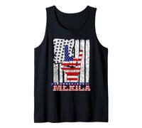 Merica Rock Sign 4th of July Vintage American Flag Retro USA Canotta