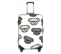 Merican Dog Head Travel Bagagli Protettivo Valigia Copertura Elastica Antigraffio, Multi-Size, bianco, L