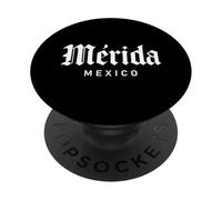 Merida Mexico Retro Yucatan Travel Art Cattedrale messicana PopSockets PopGrip Adesivo