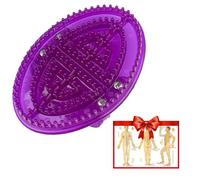 Meridian Brush Massage Body, Full Body Massage Brush, Handheld Professional Flexible Bristles, Relaxation Meridian Care with Acupuncture Point Chart (Purple)