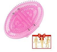 Meridian Brush Massage Body, Full Body Massage Brush, Handheld Professional Flexible Bristles, Relaxation Meridian Care with Acupuncture Point Chart (Pink)