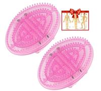 Meridian Brush Massage Body, Full Body Massage Brush, Handheld Professional Flexible Bristles, Relaxation Meridian Care with Acupuncture Point Chart (2PCSE)