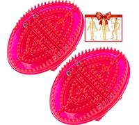 Meridian Brush Massage Body, Full Body Massage Brush, Handheld Professional Flexible Bristles, Relaxation Meridian Care with Acupuncture Point Chart (2PCSF)