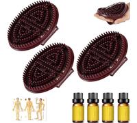 Meridian Brush Massage Brush, Beauty Body Care Massage Brushes, Flexible Bristles Full Body Relaxation, Handheld Professional Body Care with Essential Oils and Acupuncture Point Chart (3Set)