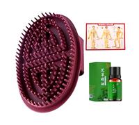 Meridian Brush - Massage Brush Body | Gomito a pressione meridiana con olio | Cura del capelluto portatile Massaggiatore muscolare con mappa dei punti | Massaggiatore muscolare portatile per il salone