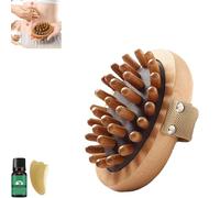 Meridian Pressure Brush, Wooden Massage Body Brush,Meridian Trigger Point Massager, Wood Therapy Massage Tools For Belly Fat, For Body Shaping Muscle Pain Relief (1pcs Wood color)