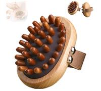 Meridian - Spazzola a pressione realizzata a mano in legno di faggio massiccio, adatta sia per uomini che per donne, pettine per rilassamento completo del corpo, spazzole massaggianti portatili per il