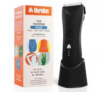 MERIDIAN The Trimmer Plus - Rasoio elettrico impermeabile per uomini e donne, per peli pubici, petto, gambe e bikini, cavo UBS-C e dock di ricarica inclusi, onice
