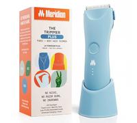 MERIDIAN The Trimmer Plus - Rasoio elettrico impermeabile per uomini e donne, per peli pubici, petto, gambe e bikini, cavo UBS-C e dock di ricarica inclusi, cielo