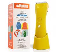 MERIDIAN The Trimmer Plus - Rasoio elettrico impermeabile per uomini e donne, per peli pubici, petto, gambe e bikini, cavo UBS-C e dock di ricarica inclusi, solare