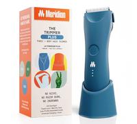 MERIDIAN Trimmer Plus - Regolatore peli corpo, protezione regolabile, ricarica USB C, luce flash, blocco viaggio, dock ricarica, trimmer bikini, tagliacapelli uomo